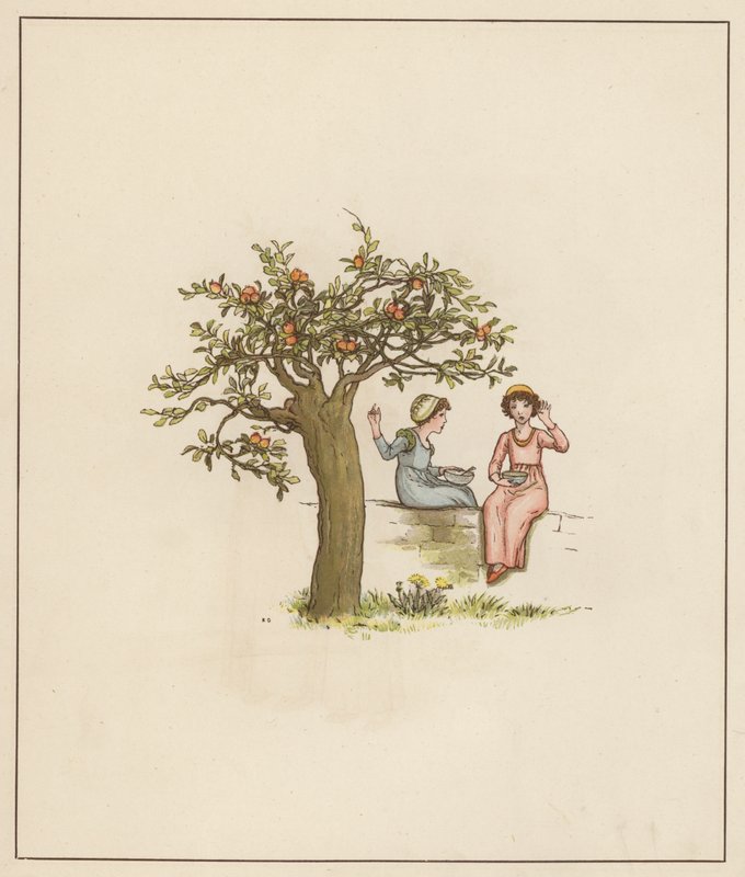 Illustration de Kate Greenaway pour Le Joueur de Flûte de Hamelin par Robert Browning (lithographie en couleur) - Kate (after) Greenaway