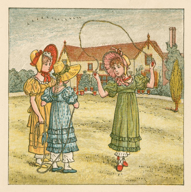 Filles sautant à la corde - Kate Greenaway
