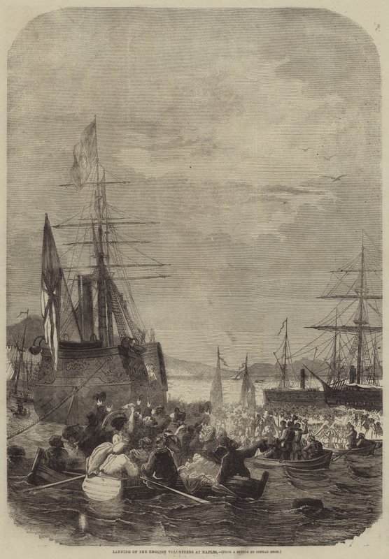Débarquement des volontaires anglais à Naples - Konrad Grob