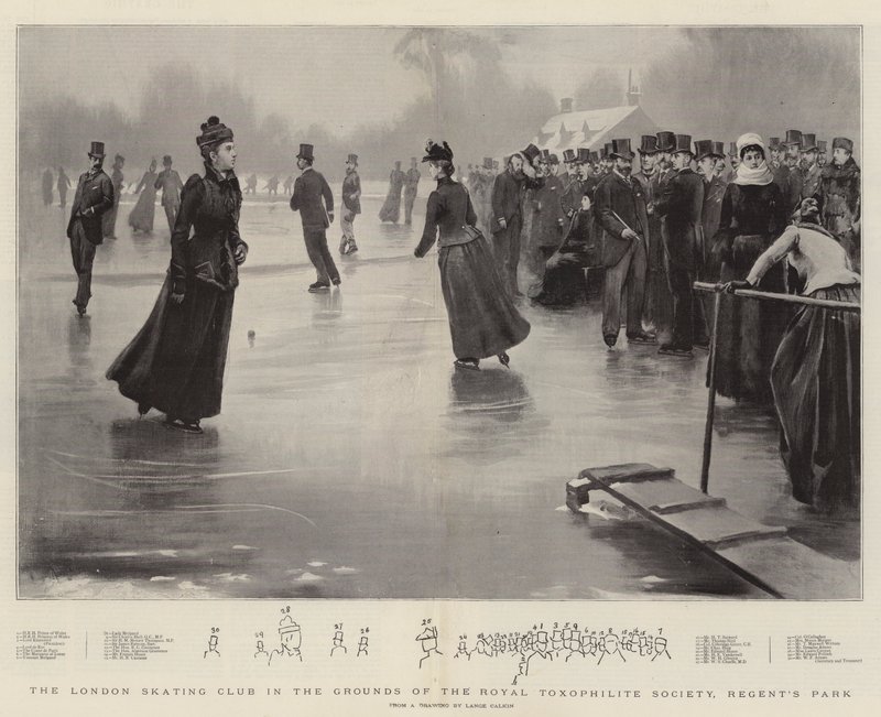 Le club de patinage de Londres dans les jardins de la Royal Toxophilite Society, Regent