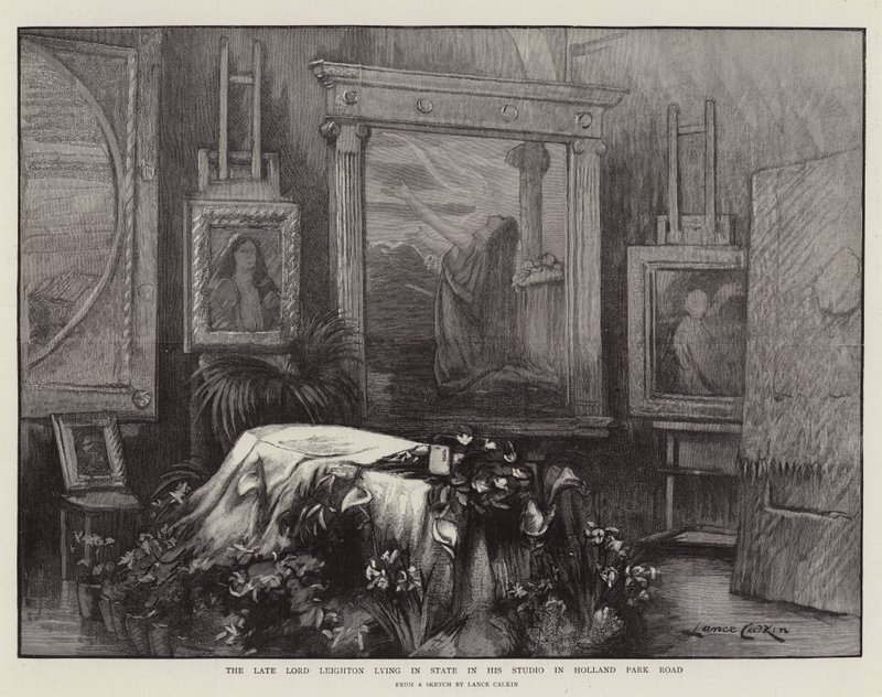 Le défunt Lord Leighton en état dans son studio à Holland Park Road - Lance Calkin