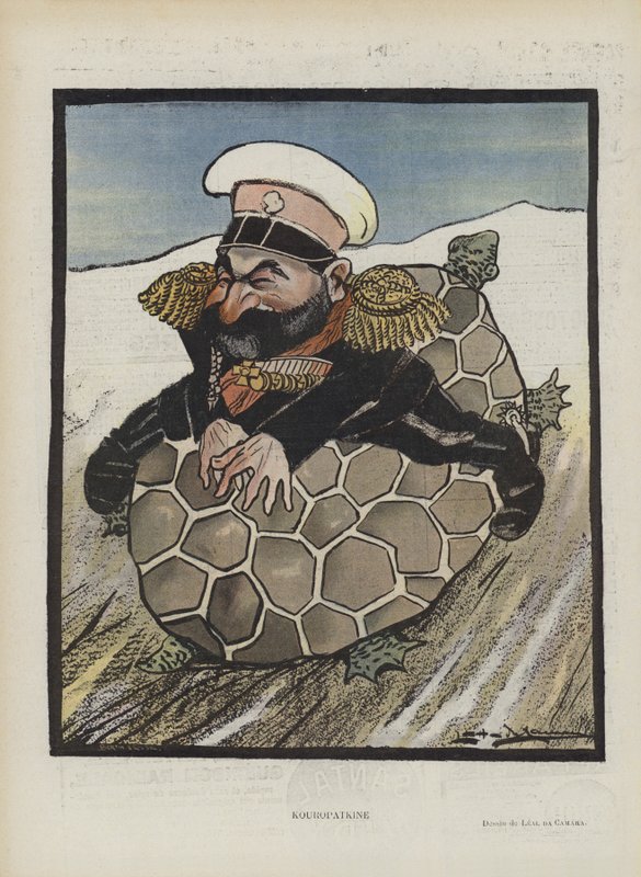 Aleksey Kuropatkin, ministre de la Guerre russe. Illustration pour Le Rire - Leal de Camara