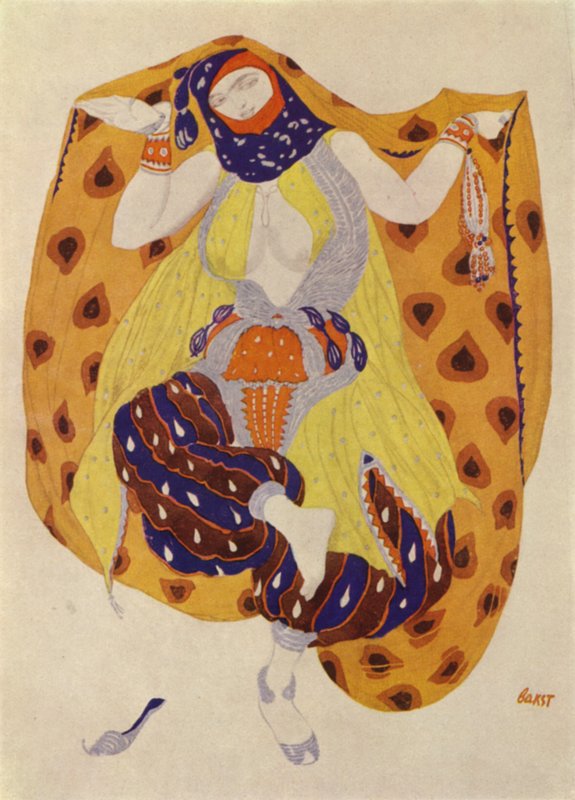 Odalisque, costume conçu par Léon Bakst pour une production des Ballets Russes de Shéhérazade - Leon (after) Bakst