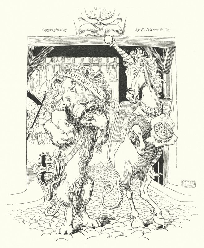 Le lion et la licorne se battaient pour la couronne - Leonard Leslie Brooke