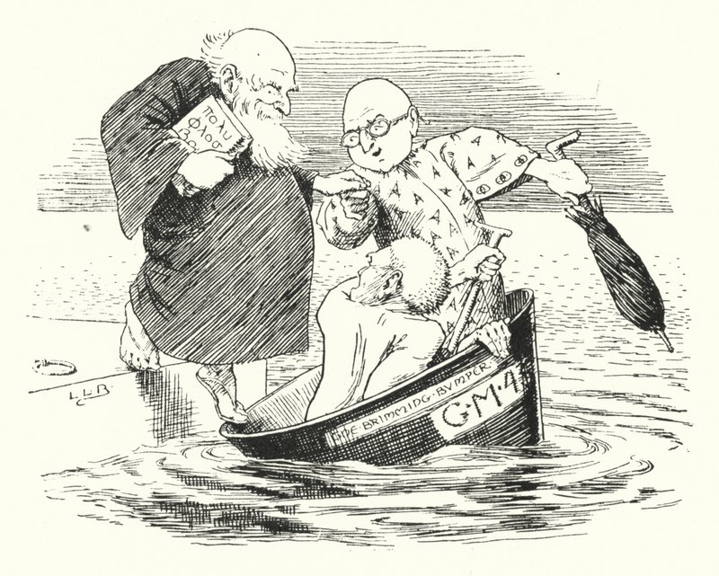 Trois sages de Gotham sont allés en mer dans un bol (gravure) - Leonard Leslie Brooke