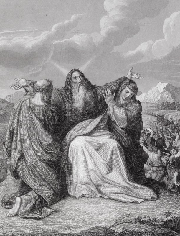 Le soutien des mains de Moïse, Exode, Ch 17, v 12 - Leopold Kupelwieser