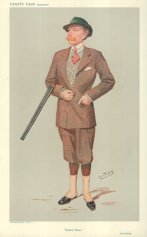 Lord John Savile, Rufford Abbey, 15 avril 1908, caricature de Vanity Fair - Leslie Matthew Ward
