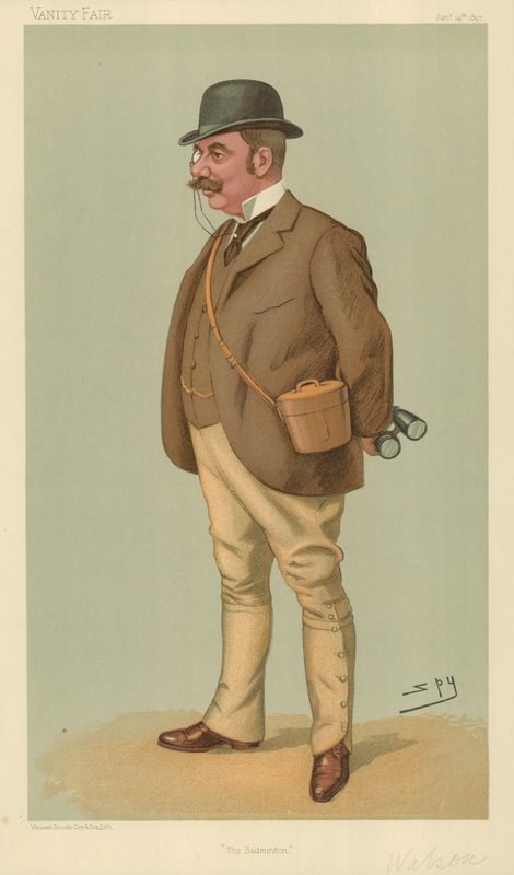 M. Alfred Edward Thomas Watson, The Badminton, 14 janvier 1897, caricature de Vanity Fair - Leslie Matthew Ward