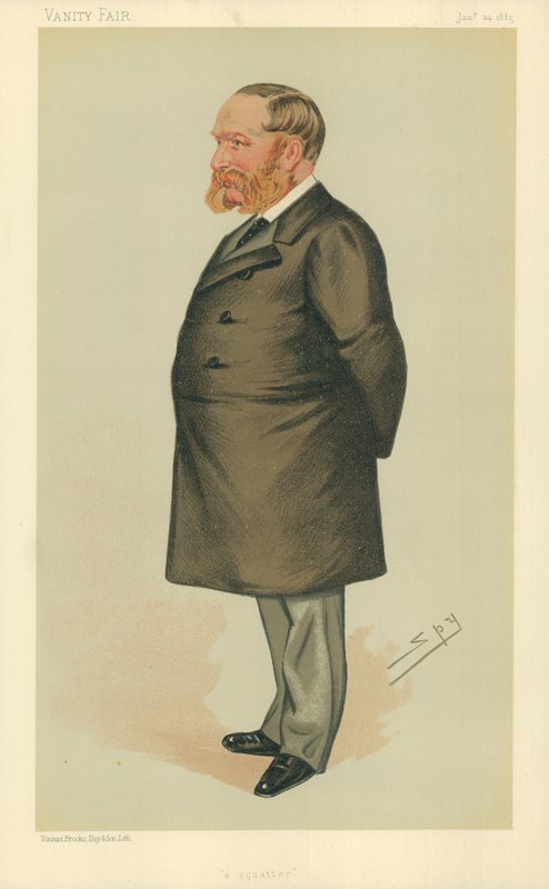 M. Charles Henry Wilson, un squatter, 24 janvier 1885, caricature de Vanity Fair - Leslie Matthew Ward