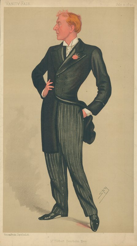 M. Herbert Beerhohm Tree, 12 juillet 1890, caricature de Vanity Fair - Leslie Matthew Ward