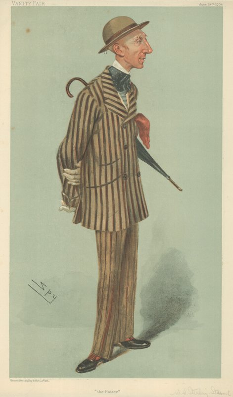 M. William Crawfurd Stirling-Stuart, Le Chapelier, 23 juin 1904, caricature de Vanity Fair - Leslie Matthew Ward