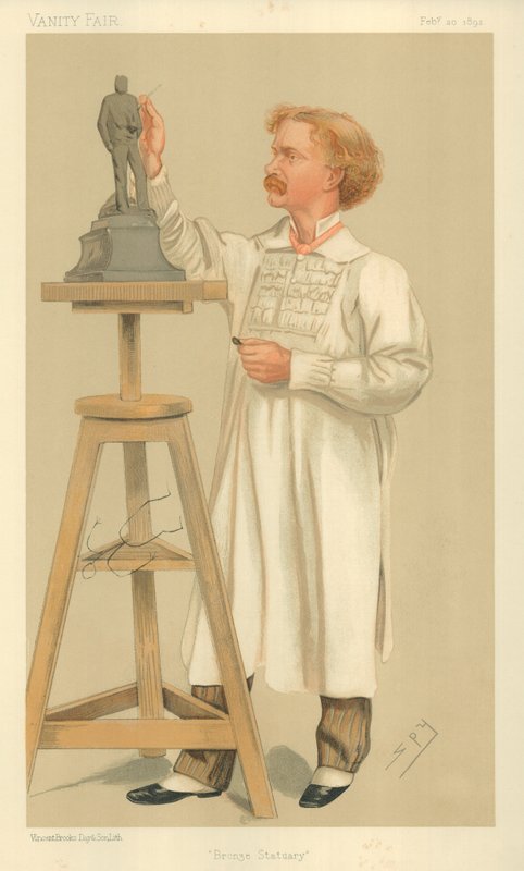 M. William Hamo Thornycroft, statuaire en bronze, 20 février 1892, caricature de Vanity Fair - Leslie Matthew Ward