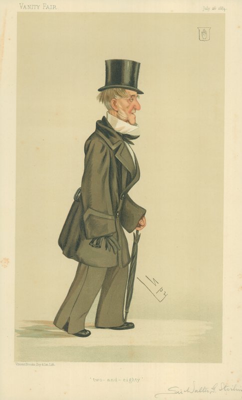 Sir Walter George Stirling, quatre-vingt-deux ans, 26 juillet 1884, caricature de Vanity Fair - Leslie Matthew Ward