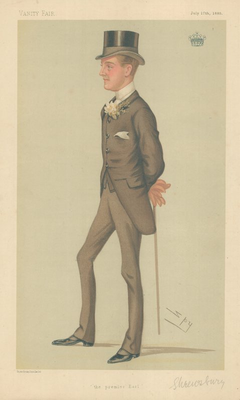 Le comte de Shrewsbury et Talbot, le comte premier, 17 juillet 1880, caricature de Vanity Fair - Leslie Matthew Ward