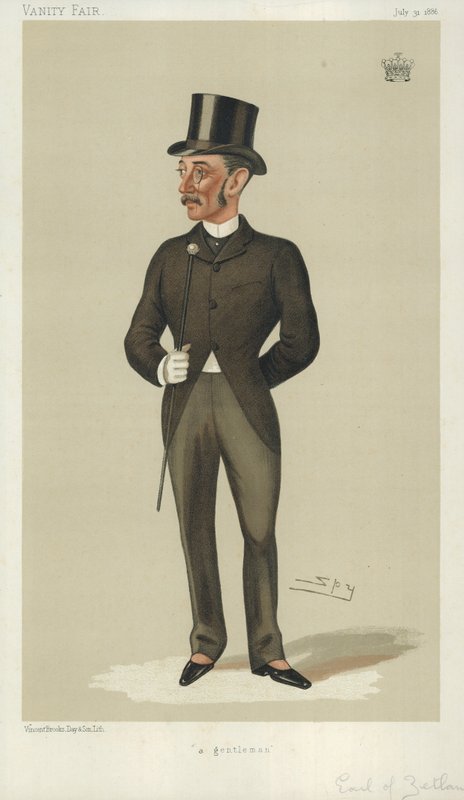 Le comte de Zetland, un gentleman, 31 juillet 1886, caricature de Vanity Fair - Leslie Matthew Ward