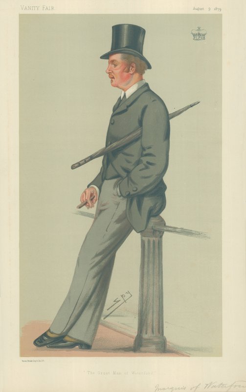 Le marquis de Waterford, Le grand homme de Waterford, 9 août 1879, caricature de Vanity Fair - Leslie Matthew Ward
