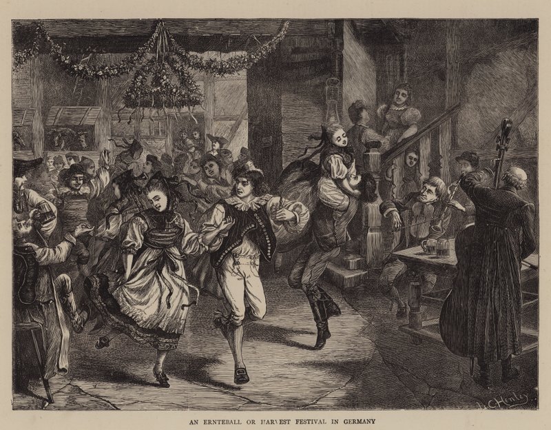 Un Ernteball ou fête des moissons en Allemagne - Lionel Charles Henley