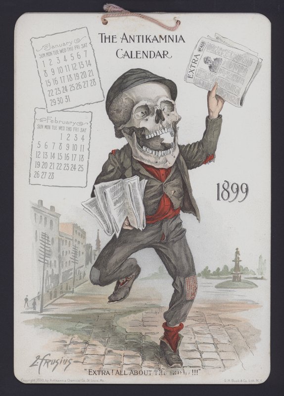 Illustration pour le calendrier Antikamnia - Louis Crucius or Crusuius