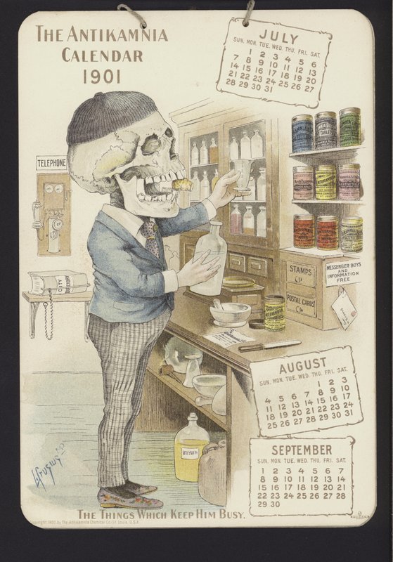 Illustration pour le calendrier Antikamnia, 1901 - Louis Crucius or Crusuius