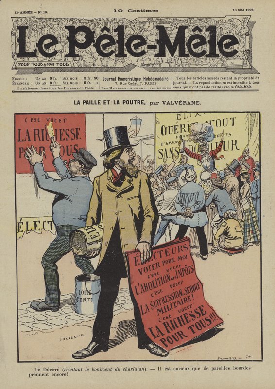 La paille et la poutre. Illustration pour Le Pele-Mele - Louis Denis Valverane