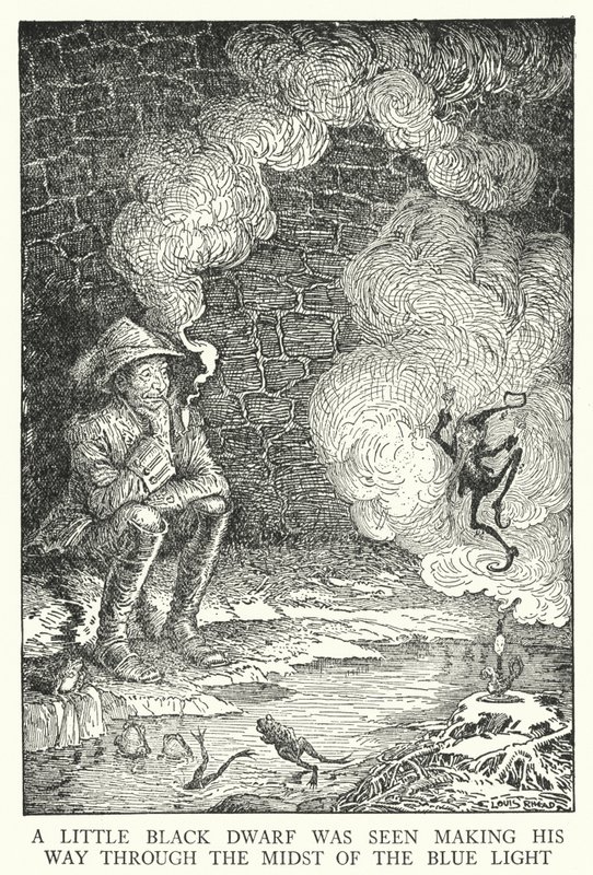 Un petit nain noir fut vu traversant la lumière bleue - Louis John Rhead