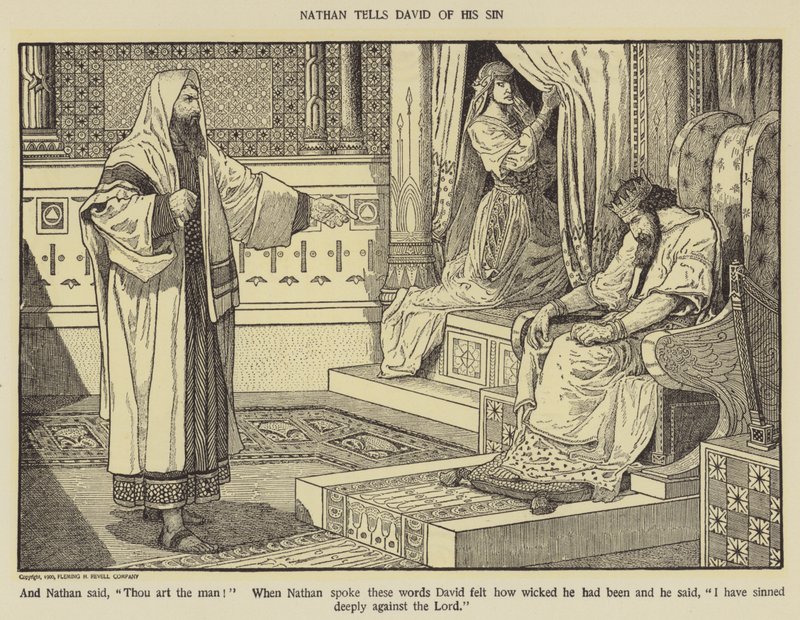 Nathan raconte à David son péché - Louis John Rhead