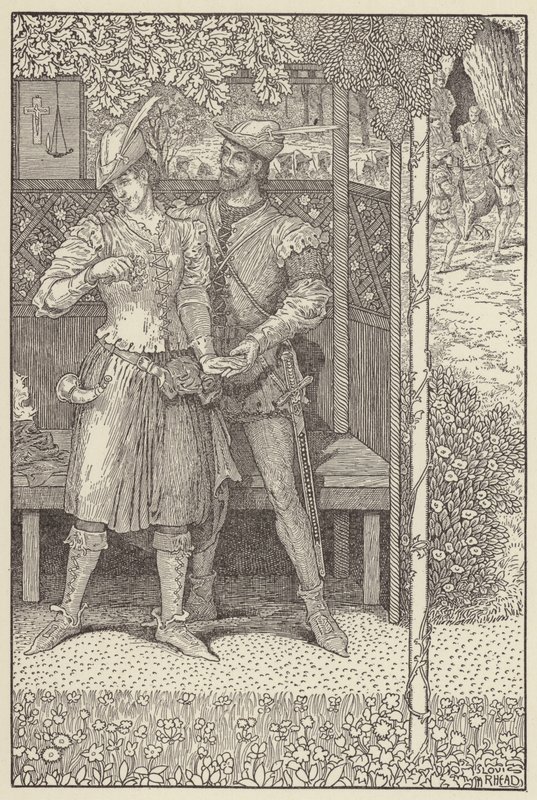 Robin des Bois et Marian dans leur tonnelle - Louis John Rhead