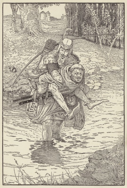 Le frère prit Robin sur son dos - Louis John Rhead