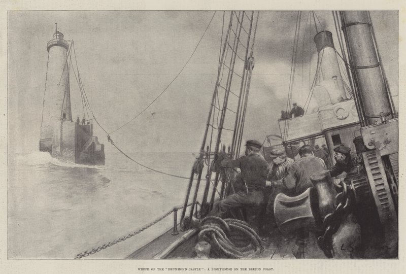 Naufrage du Drummond Castle, un Phare sur la Côte Bretonne - Louis Remy Sabattier