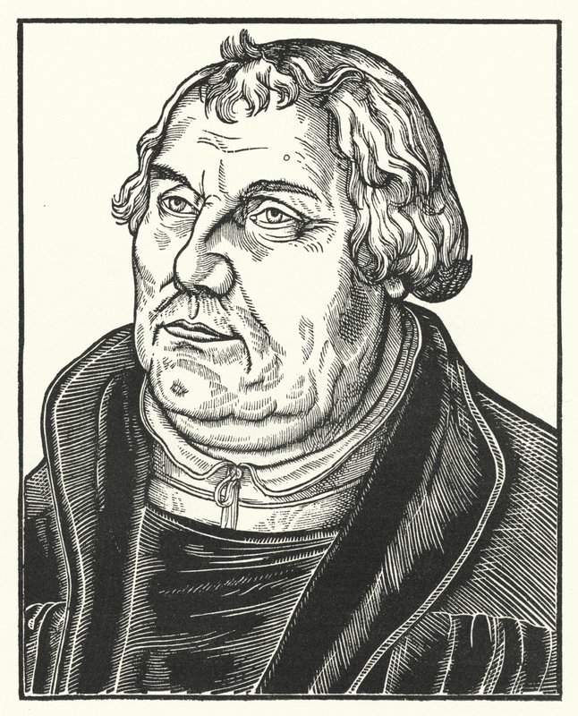 Portrait du réformateur protestant allemand Martin Luther dans sa vieillesse - Lucas the Elder (after) Cranach