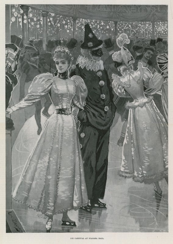 Carnaval de glace au Niagara Hall, Westminster Londres (litho) - Lucien Davis