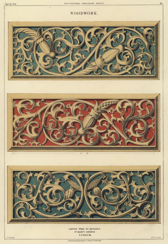 Boiseries sculptées sur les bancs de l