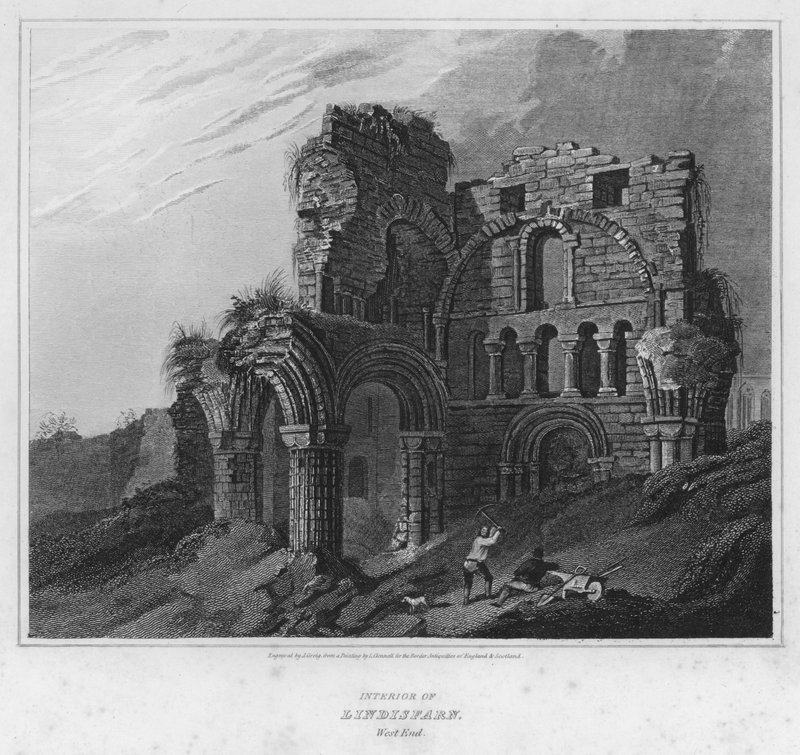 Intérieur de Lindisfarn, extrémité ouest (gravure) - Luke (after) Clennell