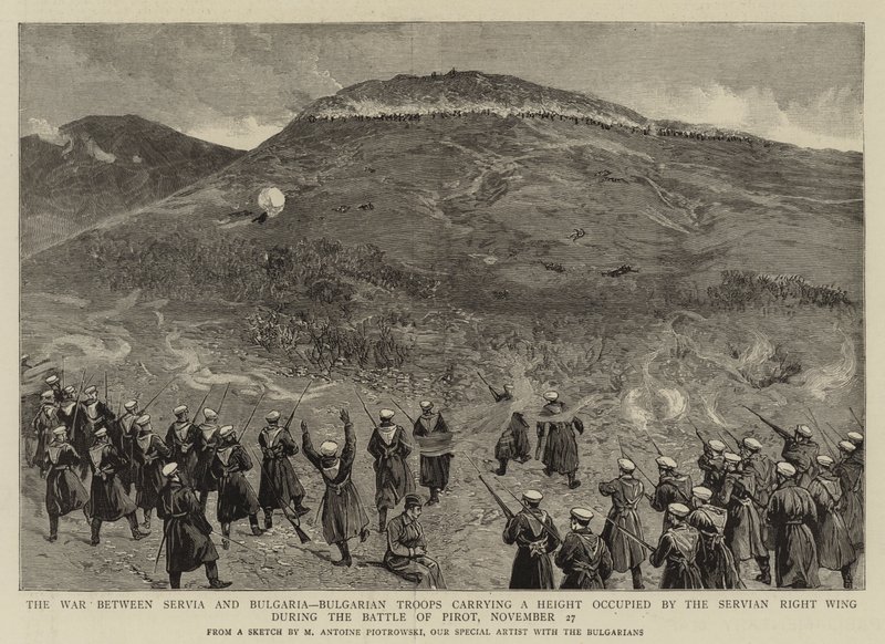La guerre entre la Serbie et la Bulgarie, troupes bulgares occupant une hauteur pendant la bataille de Pirot, 27 novembre - Maksymiljan Antoni Piotrowski