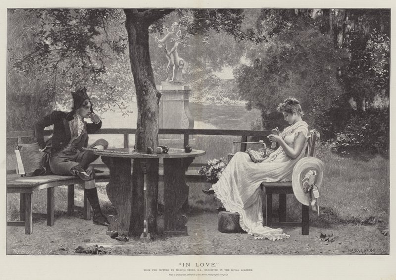 Amoureux, exposé à la Royal Academy - Marcus Stone