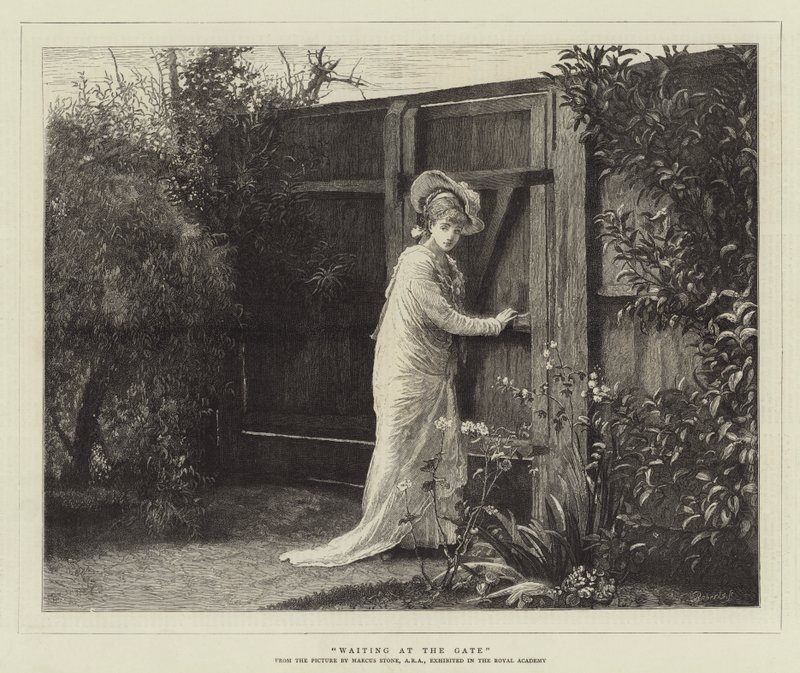 Attente à la porte - Marcus Stone