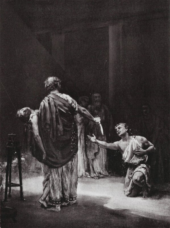 Aristodème de Messénie sacrifie sa fille (litho) - Margaret (after) Dovaston