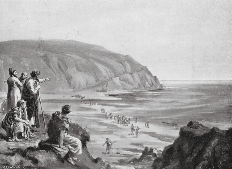 Arrivée des fondateurs de la Phénicie (litho) - Margaret (after) Dovaston