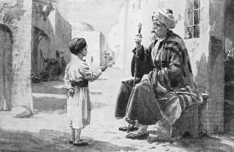 Firdausi entend ses propres vers lui être répétés (litho) - Margaret (after) Dovaston