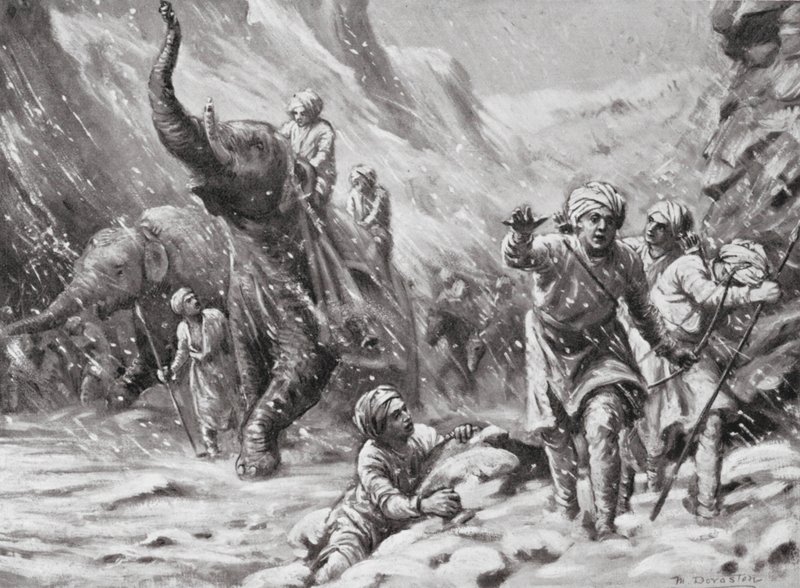 Premier succès de Mahmud de Ghazni, 1000 ap. J.-C. (lithographie) - Margaret (after) Dovaston