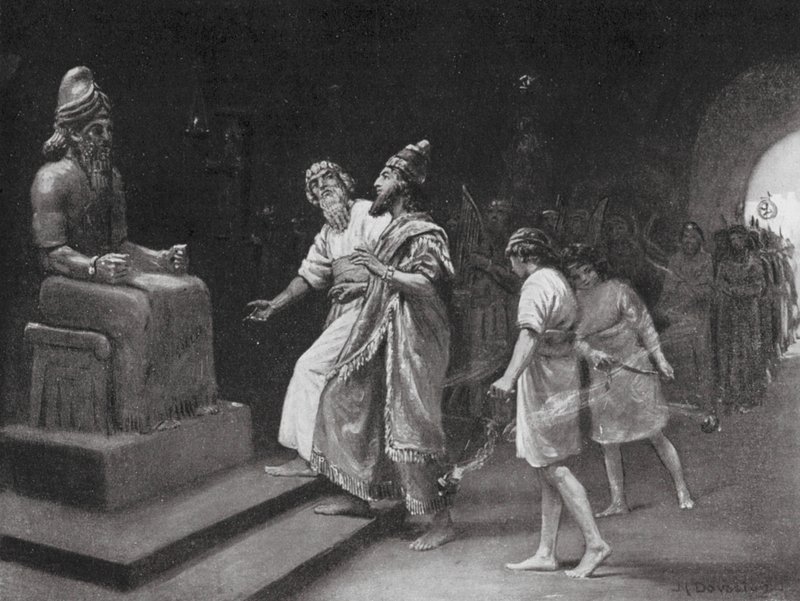 Tukulti-Ninib I dans le temple de Marduk (litho) - Margaret (after) Dovaston