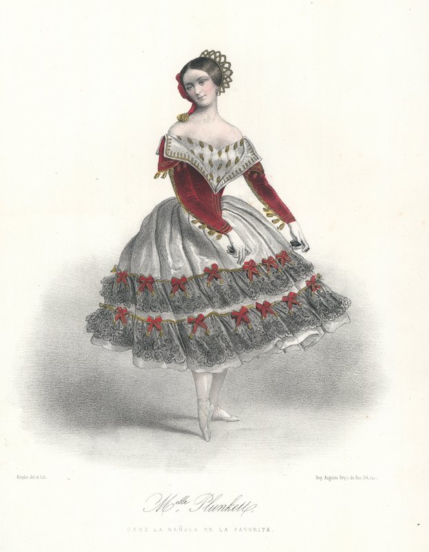 La danseuse de ballet belge Adeline Plunkett dans La Manola de la Favorite, vers 1860 - Marie Alexandre (after) Alophe