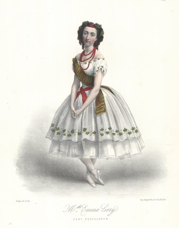 La danseuse de ballet française Emma Livry dans le ballet Herculanum de Félicien David à l