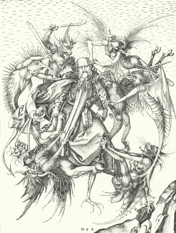 La Tentation de Saint Antoine - Martin (after) Schongauer