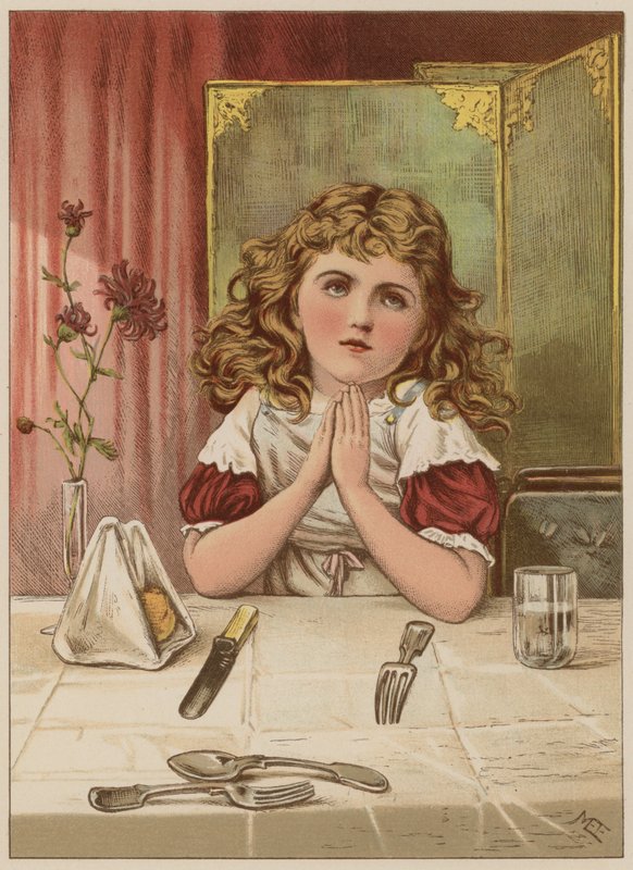 Fille disant la grâce avant le repas - Mary Ellen Edwards
