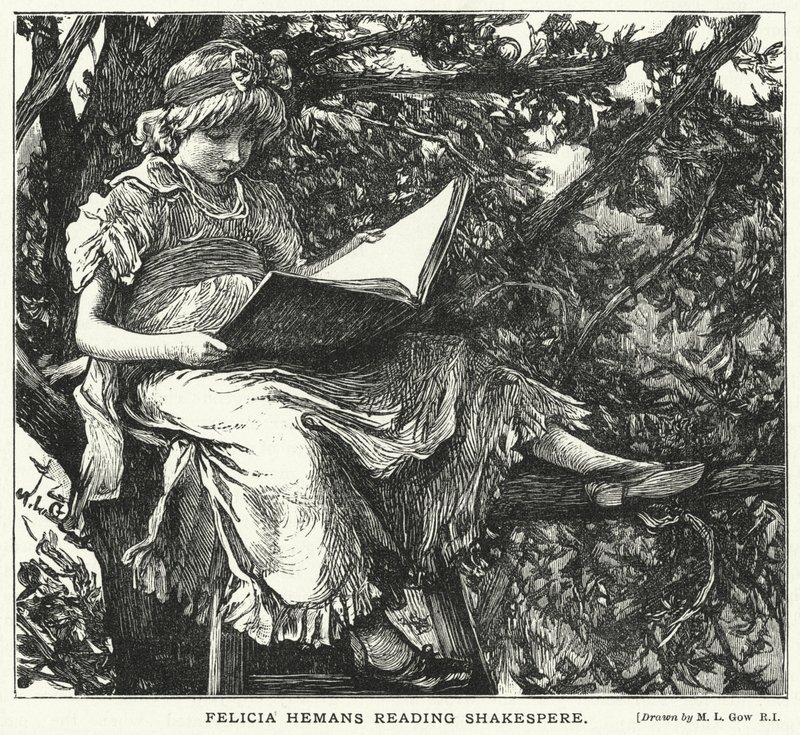 Felicia Hemans lisant Shakespeare - Mary L. Gow