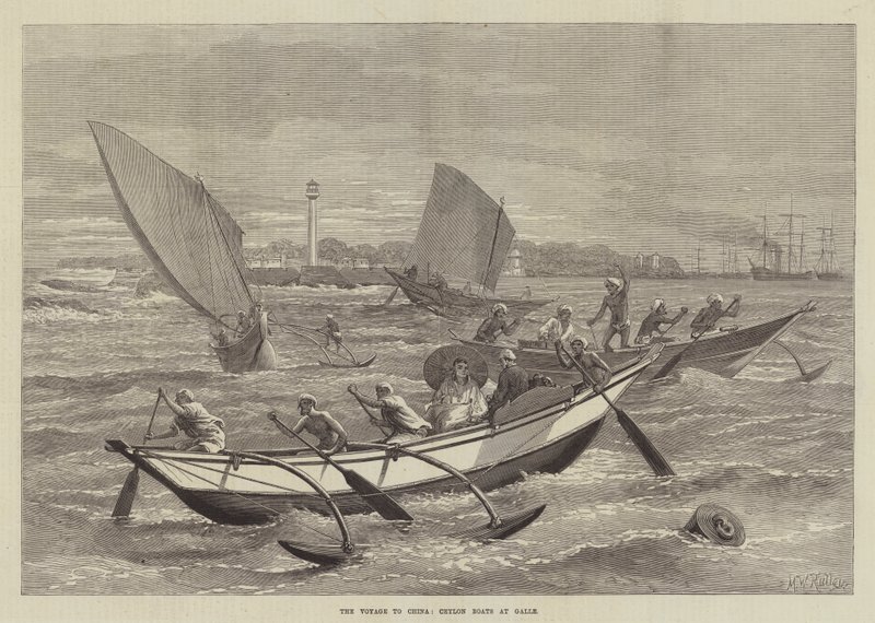 Le voyage en Chine, bateaux de Ceylan à Galle - Matthew White Ridley