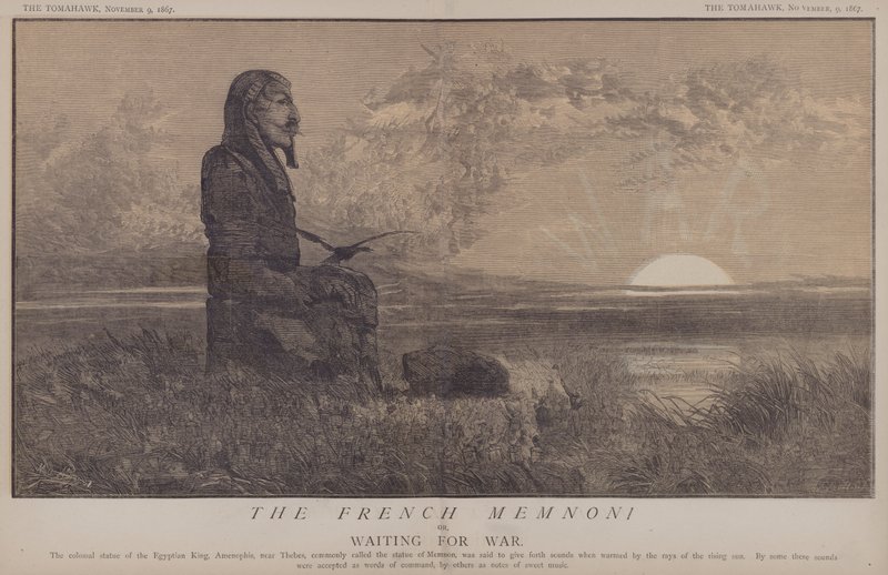 Le Memnon français ou, En attendant la guerre (lithographie en couleur) - Matthew