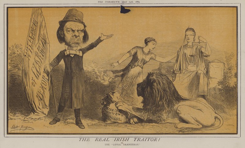 Le vrai traître irlandais ! ou, Le loyal orangiste (lithographie en couleur) - Matthew