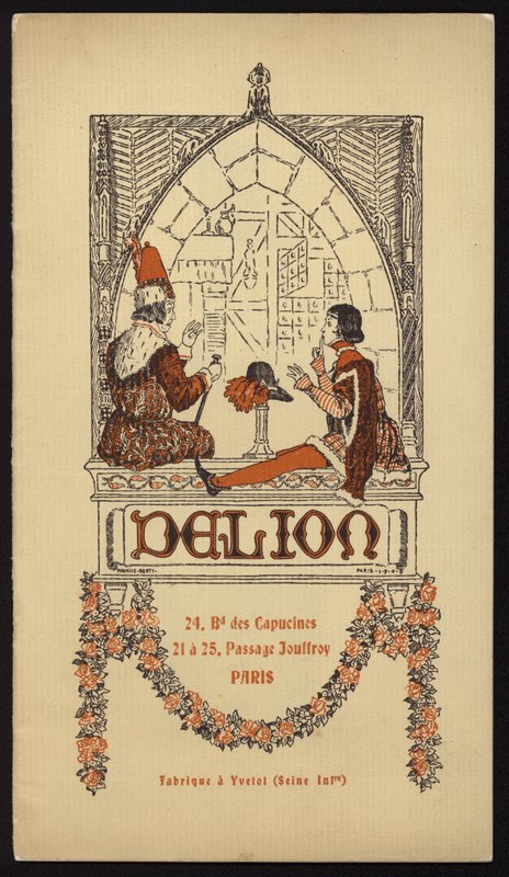 Illustration de couverture pour le catalogue de chapeaux publié par Delion, Paris, en 1908 - Maurice Berty